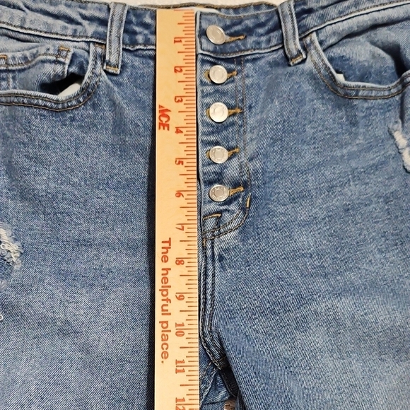 Cello Light Blue Distressed Wide Leg Jeans - Picture 3 of 7